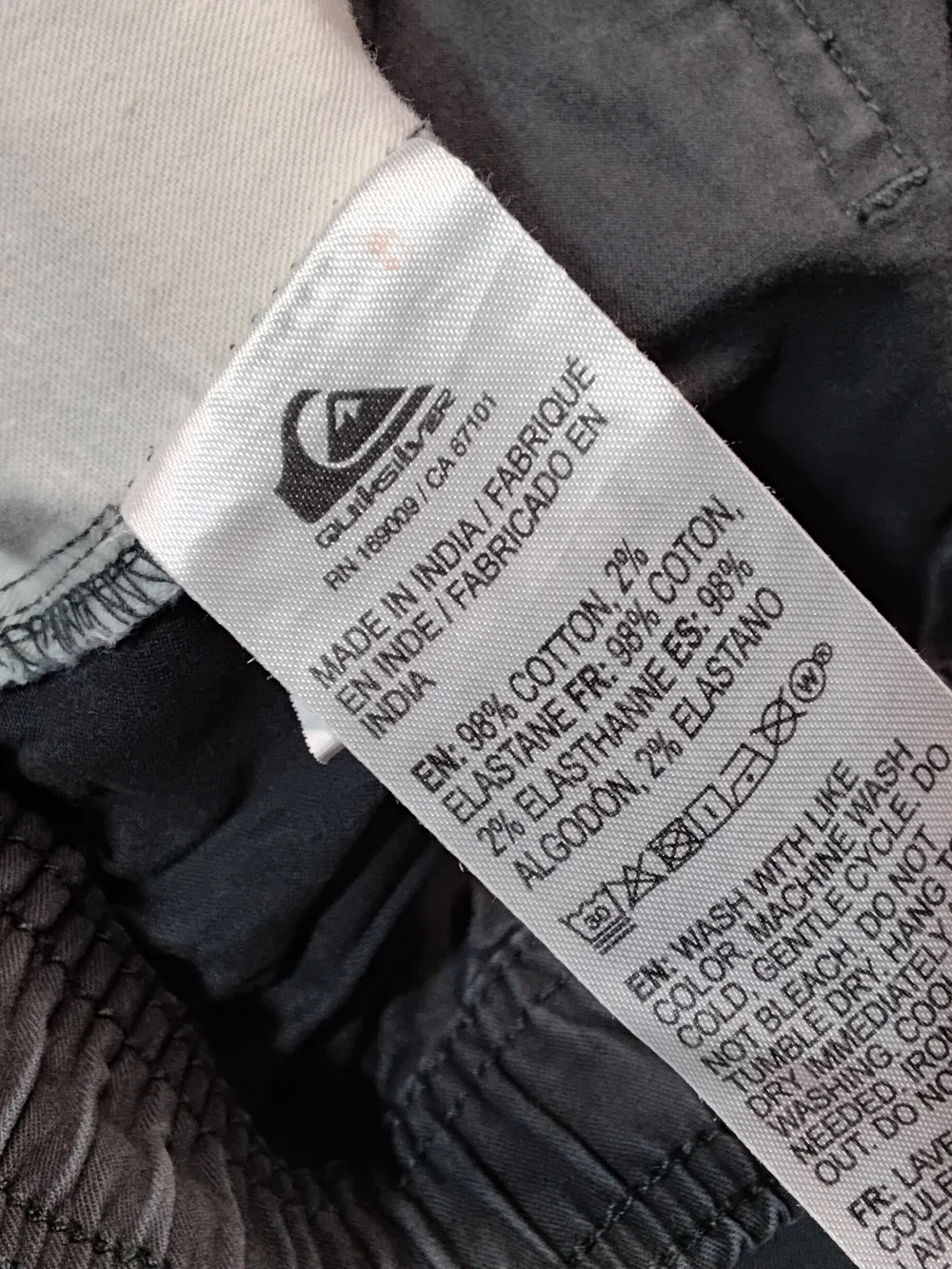 Quiksilver DNA Beach Pants Men's Charcoal Gray Drawstring Sz M.